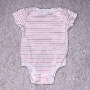 (3 for $10) rococo pink and white striped bodysuit 6 month baby girl clothing